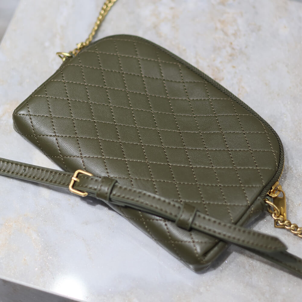 YSL Gaby zipped pouch in quilted lambskin