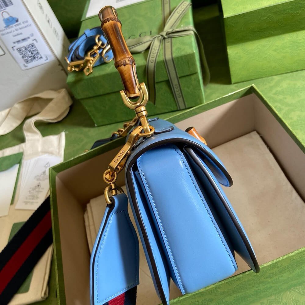 GUCCI BAMBOO 1947 JUMBO GG SMALL TOP HANDLE BAG