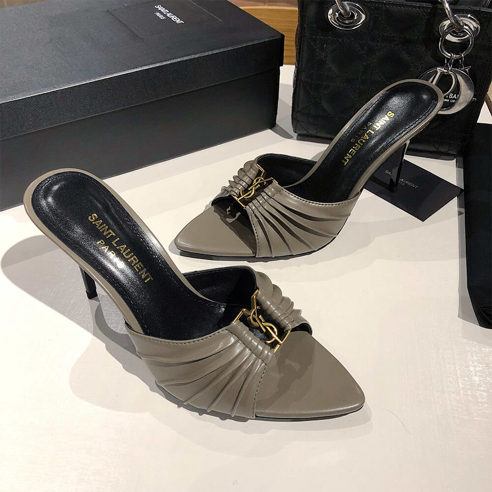 YSL  BABYLONE MULES IN SMOOTH LEATHER