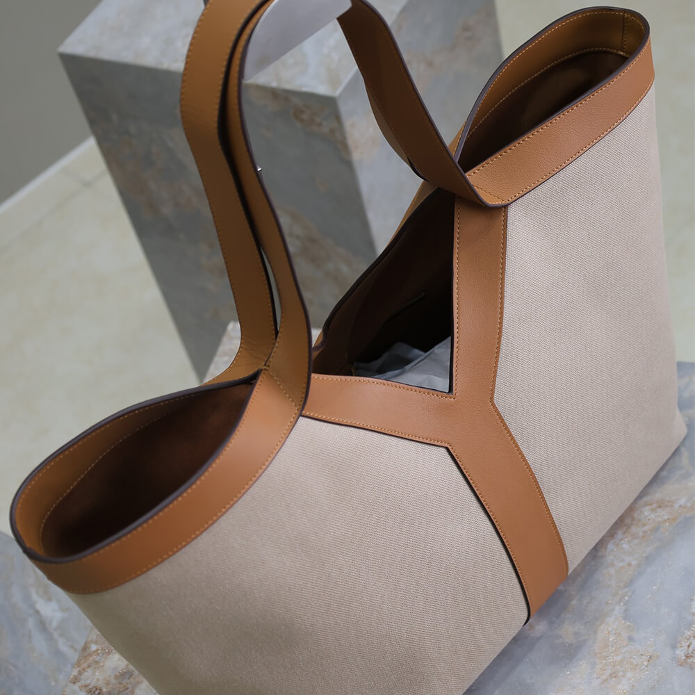 YSL Y TOTE IN CANVAS AND LEATHER(HIGH-END GRADE)