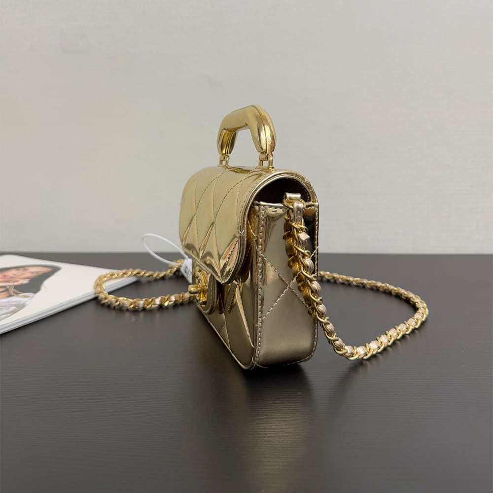 CHANEL Mini Flap Bag with Top Handle(high-end grade)