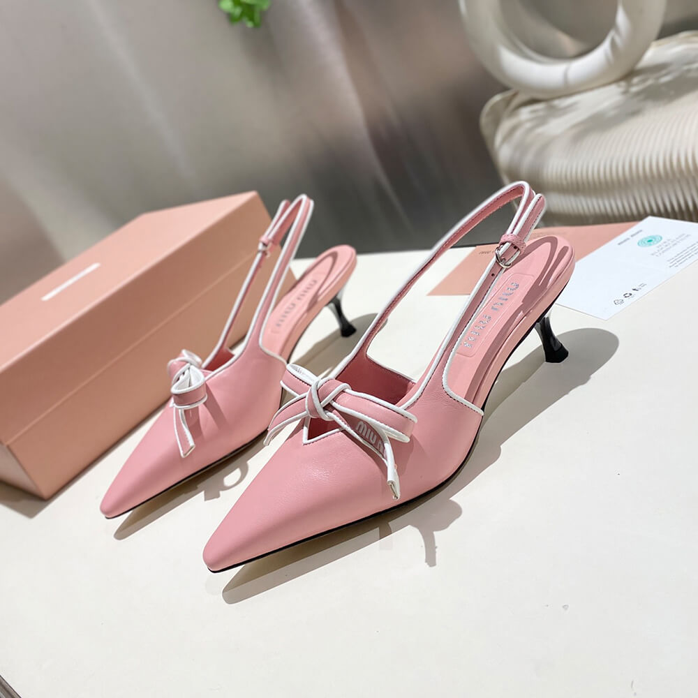 MiuMiu Nappa leather slingback pumps