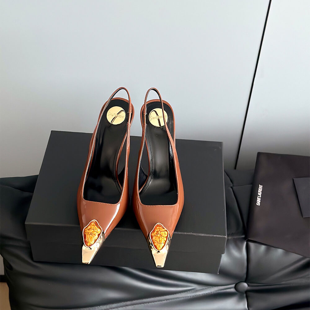 YSL Loulou Slingback Pumps in Patent Leather