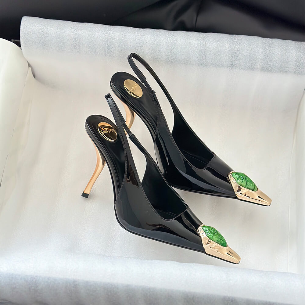 YSL Loulou Slingback Pumps in Patent Leather