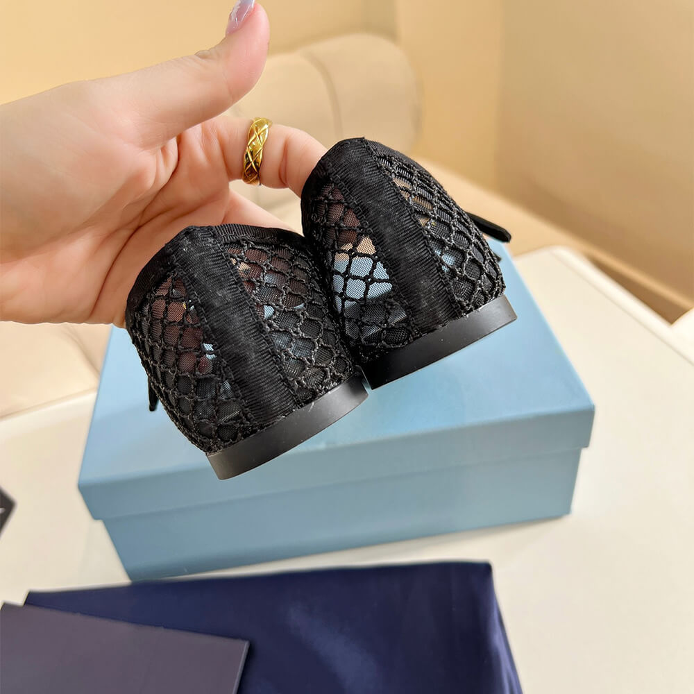PRADA Mesh fabric ballerinas